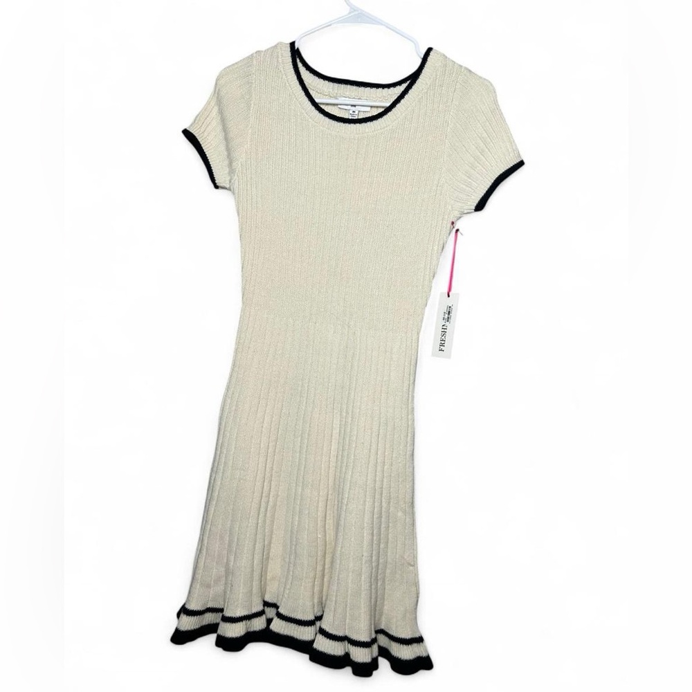 Freshman Academia Cream & Black Midi Dress